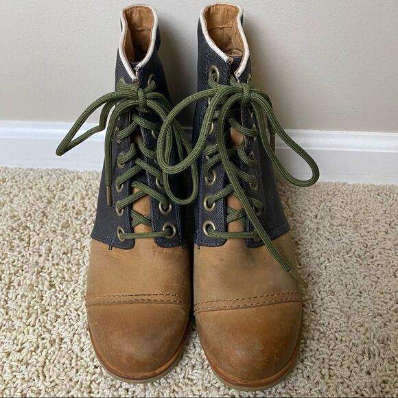 Sorel PDX Wedge Boots Lace Up Lexie Wedge Elk Camel Brown 8.5 - Picture 3 of 6